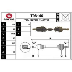 Hnací hriadeľ EAI T98146