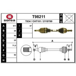 Hnací hriadeľ EAI T98211