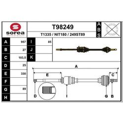 Hnací hriadeľ EAI T98249