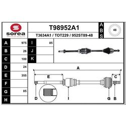 Hnací hriadeľ EAI T98952A1