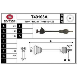 Hnací hriadeľ EAI T49103A