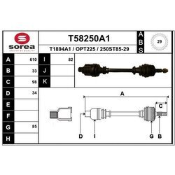 Hnací hriadeľ EAI T58250A1