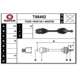 Hnací hriadeľ EAI T98492