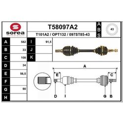 Hnací hriadeľ EAI T58097A2