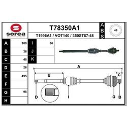 Hnací hriadeľ EAI T78350A1