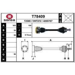 Hnací hriadeľ EAI T78409