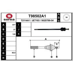 Hnací hriadeľ EAI T98502A1