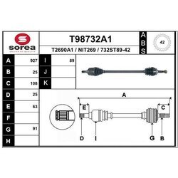 Hnací hriadeľ EAI T98732A1