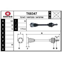 Hnací hriadeľ EAI T68347