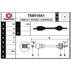 Hnací hriadeľ EAI T68419A1