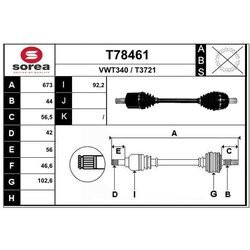 Hnací hriadeľ EAI T78461