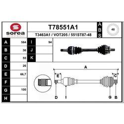 Hnací hriadeľ EAI T78551A1