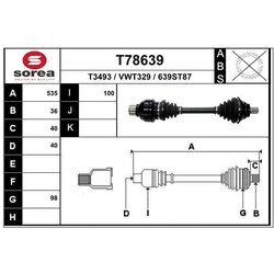 Hnací hriadeľ EAI T78639