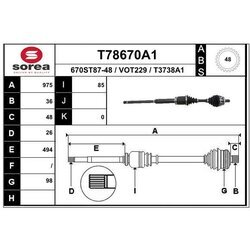 Hnací hriadeľ EAI T78670A1