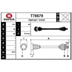 Hnací hriadeľ EAI T78679