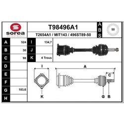 Hnací hriadeľ EAI T98496A1