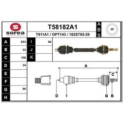 Hnací hriadeľ EAI T58182A1