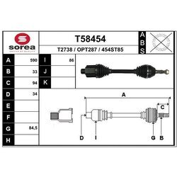 Hnací hriadeľ EAI T58454