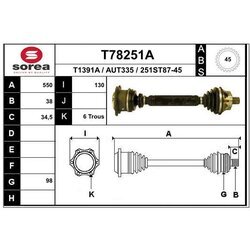 Hnací hriadeľ EAI T78251A