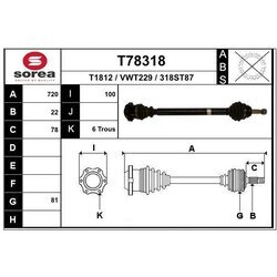 Hnací hriadeľ EAI T78318