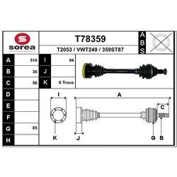 Hnací hriadeľ EAI T78359