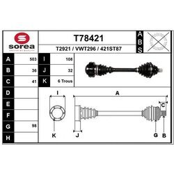 Hnací hriadeľ EAI T78421