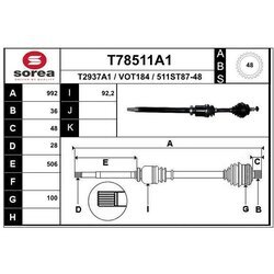 Hnací hriadeľ EAI T78511A1