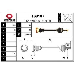 Hnací hriadeľ EAI T68187