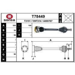 Hnací hriadeľ EAI T78449