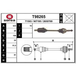 Hnací hriadeľ EAI T98265