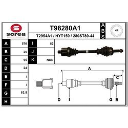 Hnací hriadeľ EAI T98280A1