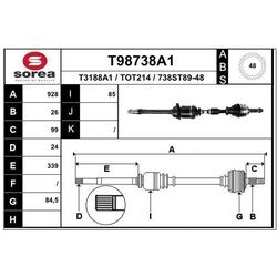 Hnací hriadeľ EAI T98738A1