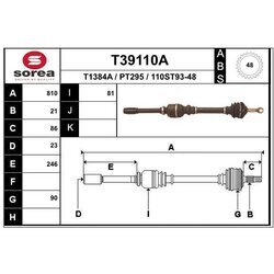 Hnací hriadeľ EAI T39110A