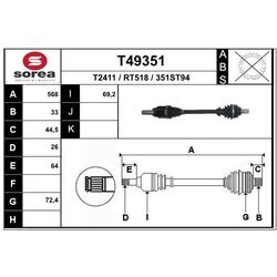 Hnací hriadeľ EAI T49351