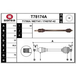 Hnací hriadeľ EAI T78174A