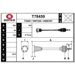 Hnací hriadeľ EAI T78459