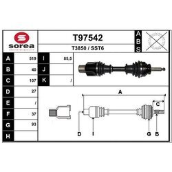 Hnací hriadeľ EAI T97542