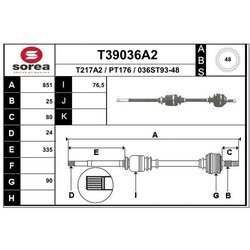 Hnací hriadeľ EAI T39036A2