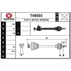 Hnací hriadeľ EAI T49003