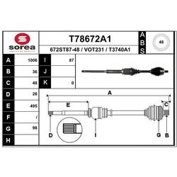 Hnací hriadeľ EAI T78672A1