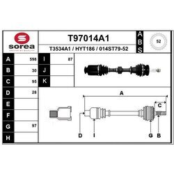 Hnací hriadeľ EAI T97014A1