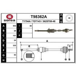 Hnací hriadeľ EAI T98362A