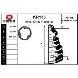 Manžeta hnacieho hriadeľa - opravná sada EAI KR133