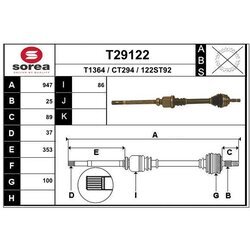 Hnací hriadeľ EAI T29122