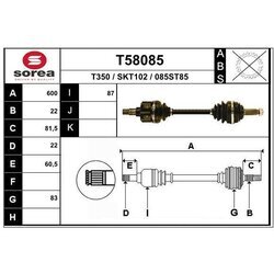 Hnací hriadeľ EAI T58085