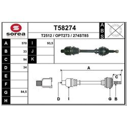 Hnací hriadeľ EAI T58274