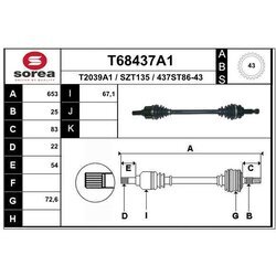 Hnací hriadeľ EAI T68437A1