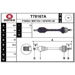 Hnací hriadeľ EAI T78167A