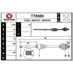 Hnací hriadeľ EAI T78500