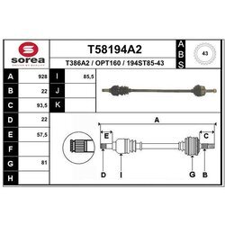 Hnací hriadeľ EAI T58194A2